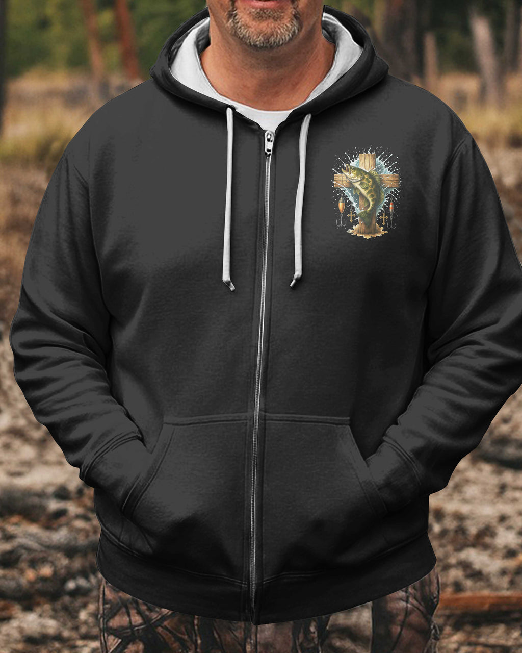 Hooked On Jesus Zip Hoodie