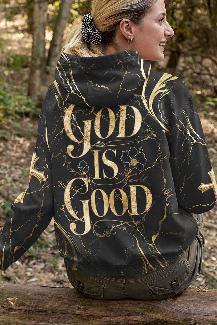 God Is Good All Over Print Hoodie - Christ Color