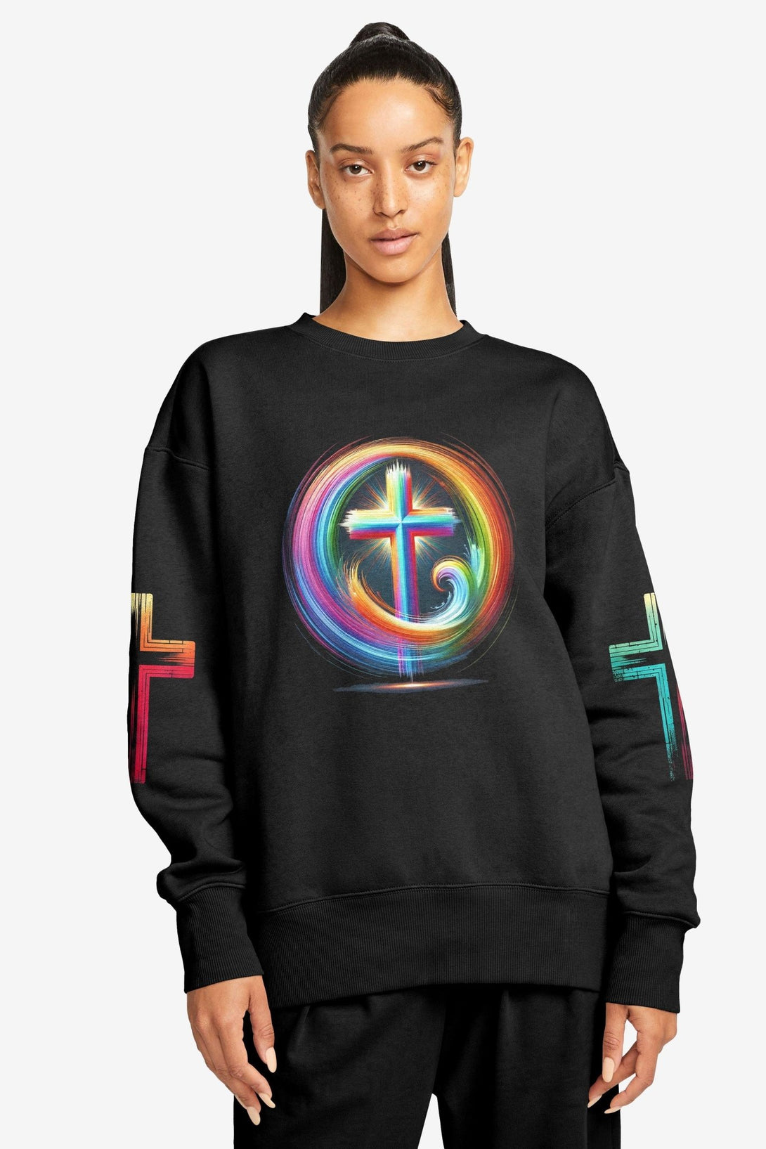 Rooted In Christ Jesus Is Light All Over Print Sweater - Christ Color