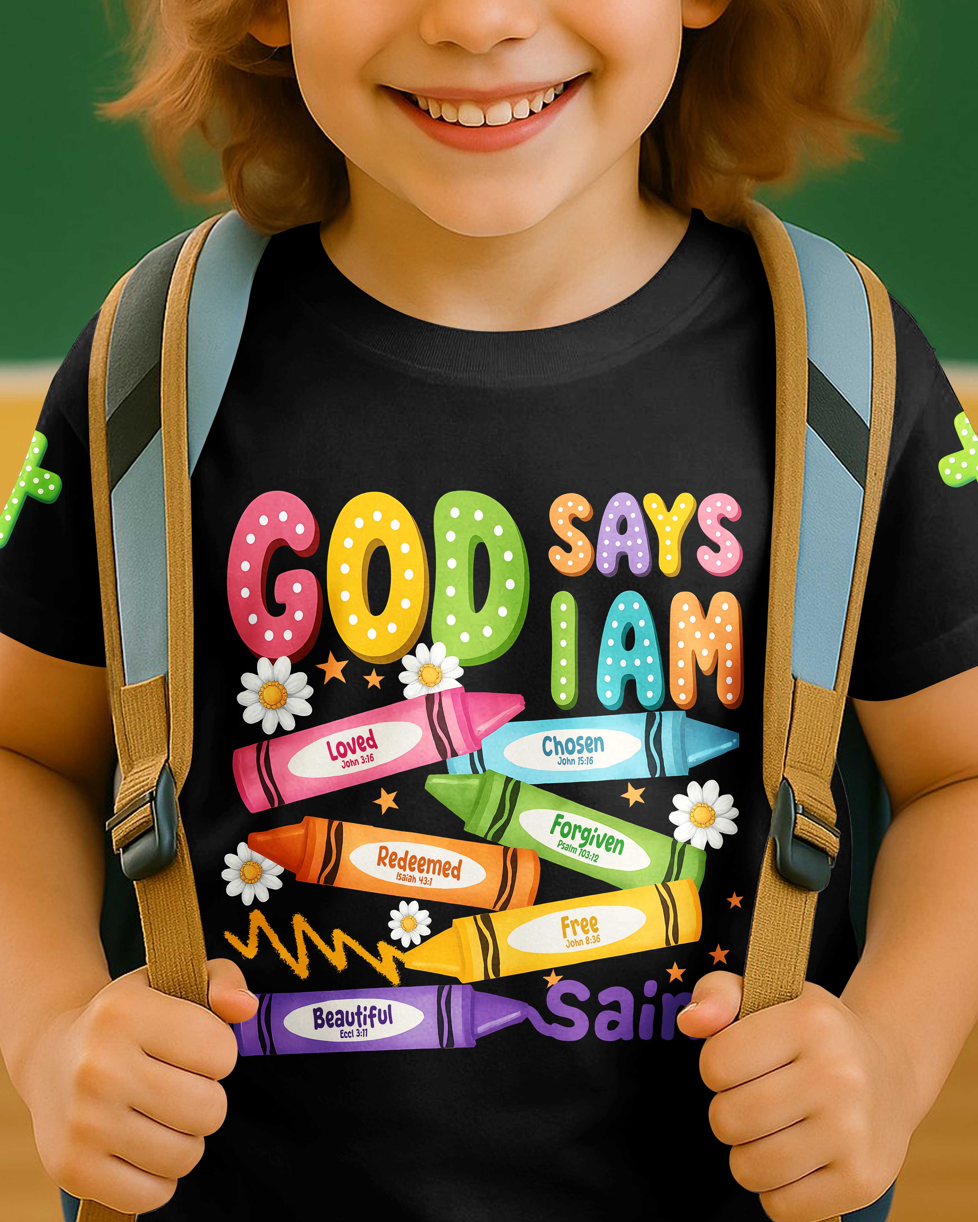 God Says I Am Pencil T-Shirt Kid