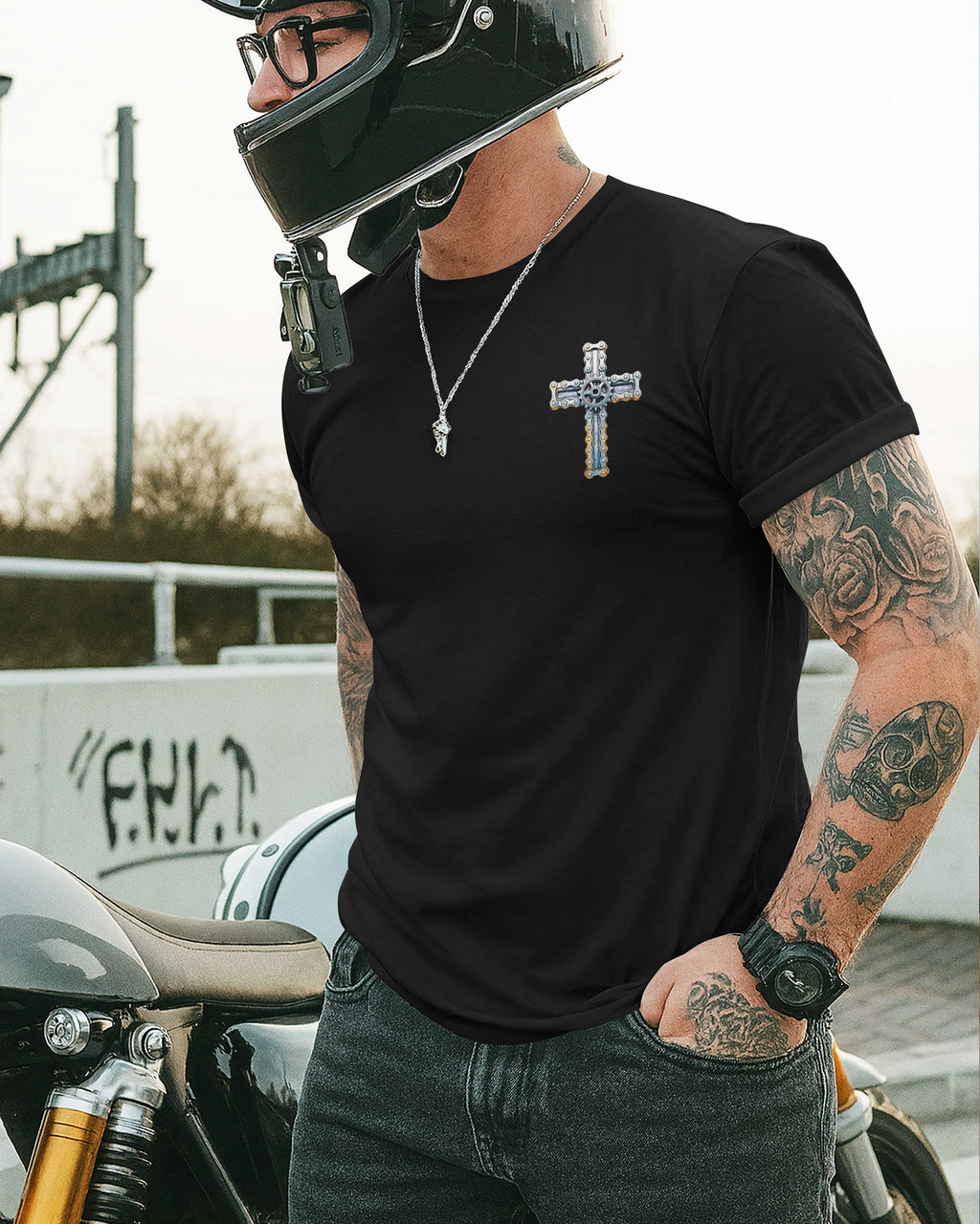 The Helmet Guards My Flesh All Over Print T-Shirt