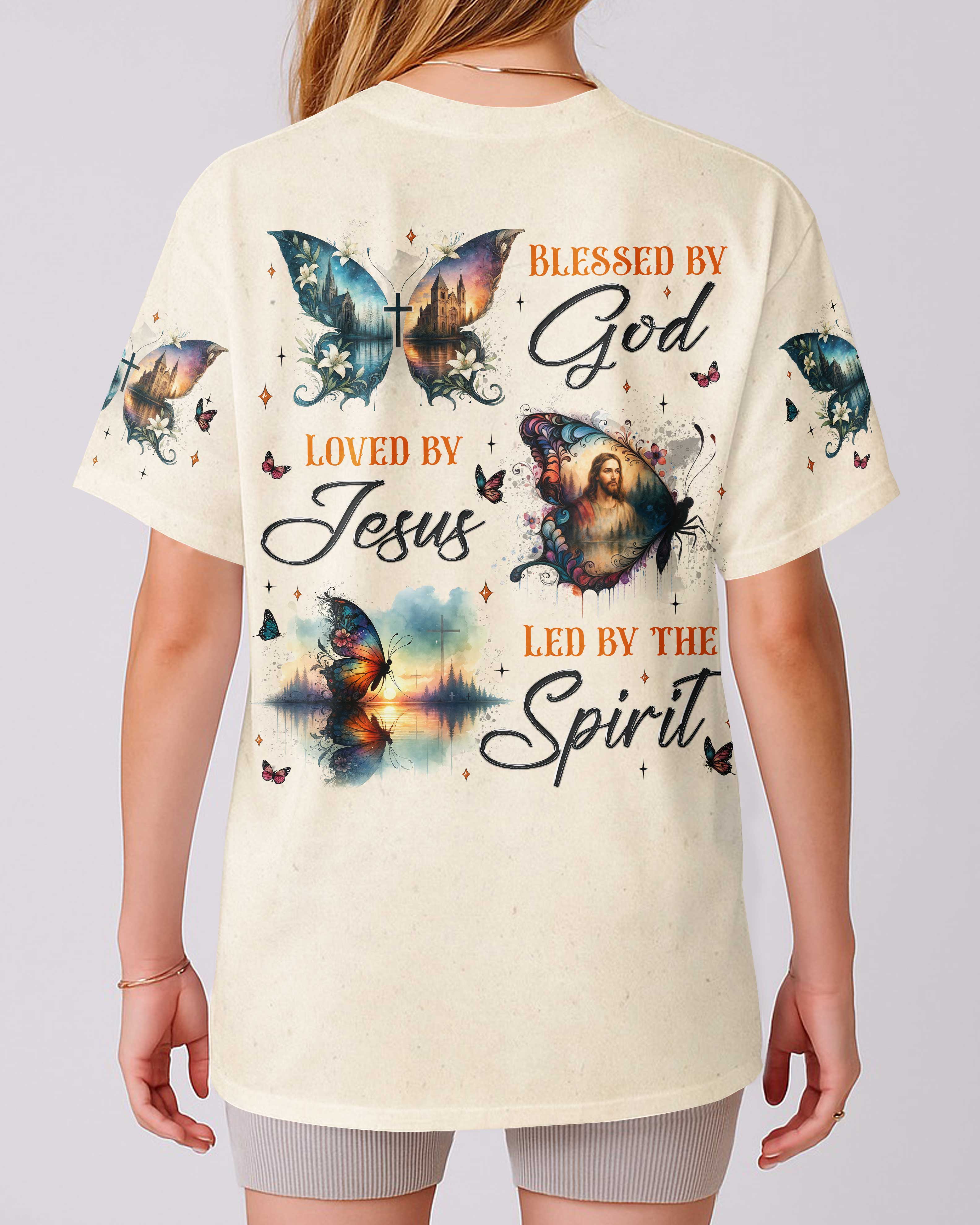 Blessed By God Loved By Jesus Led By The Spirit T-Shirt