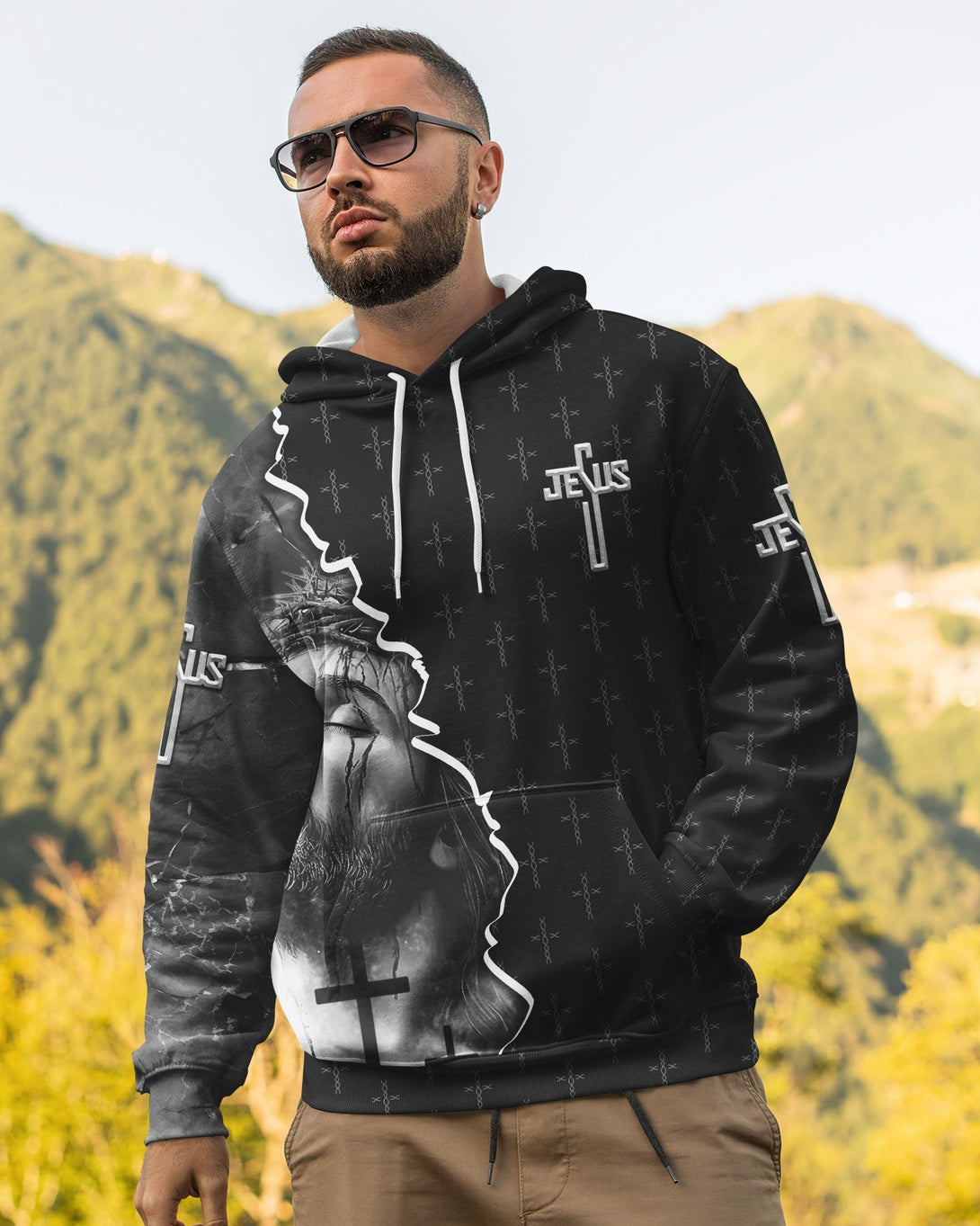 Love Has Conquered The Grave All Over Print Hoodie - Christ Color