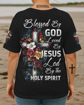 Blessed By God Loved By Jesus All Over Print T-Shirt