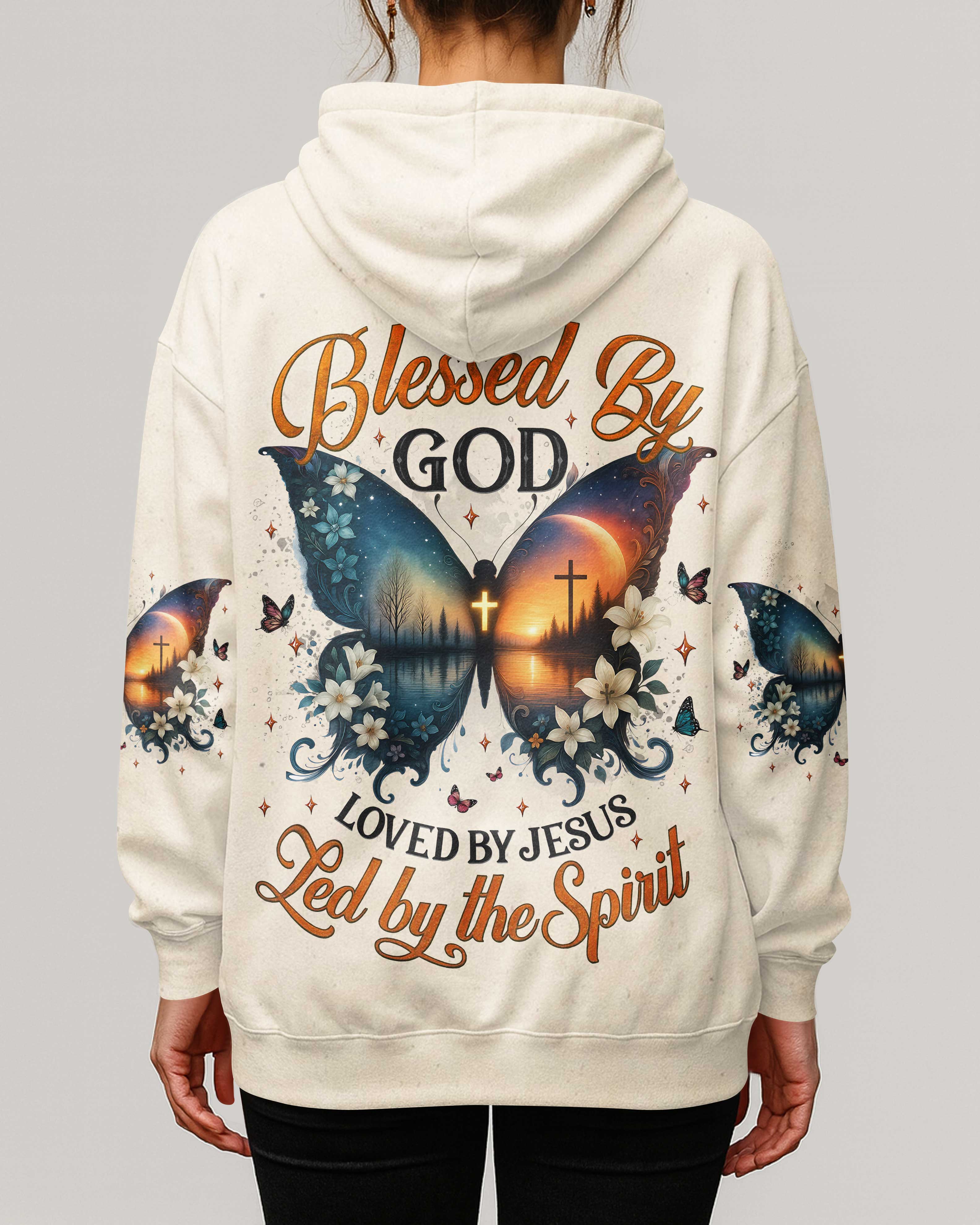 Blessed By God Loved By Jesus Led By The Spirit Hoodie