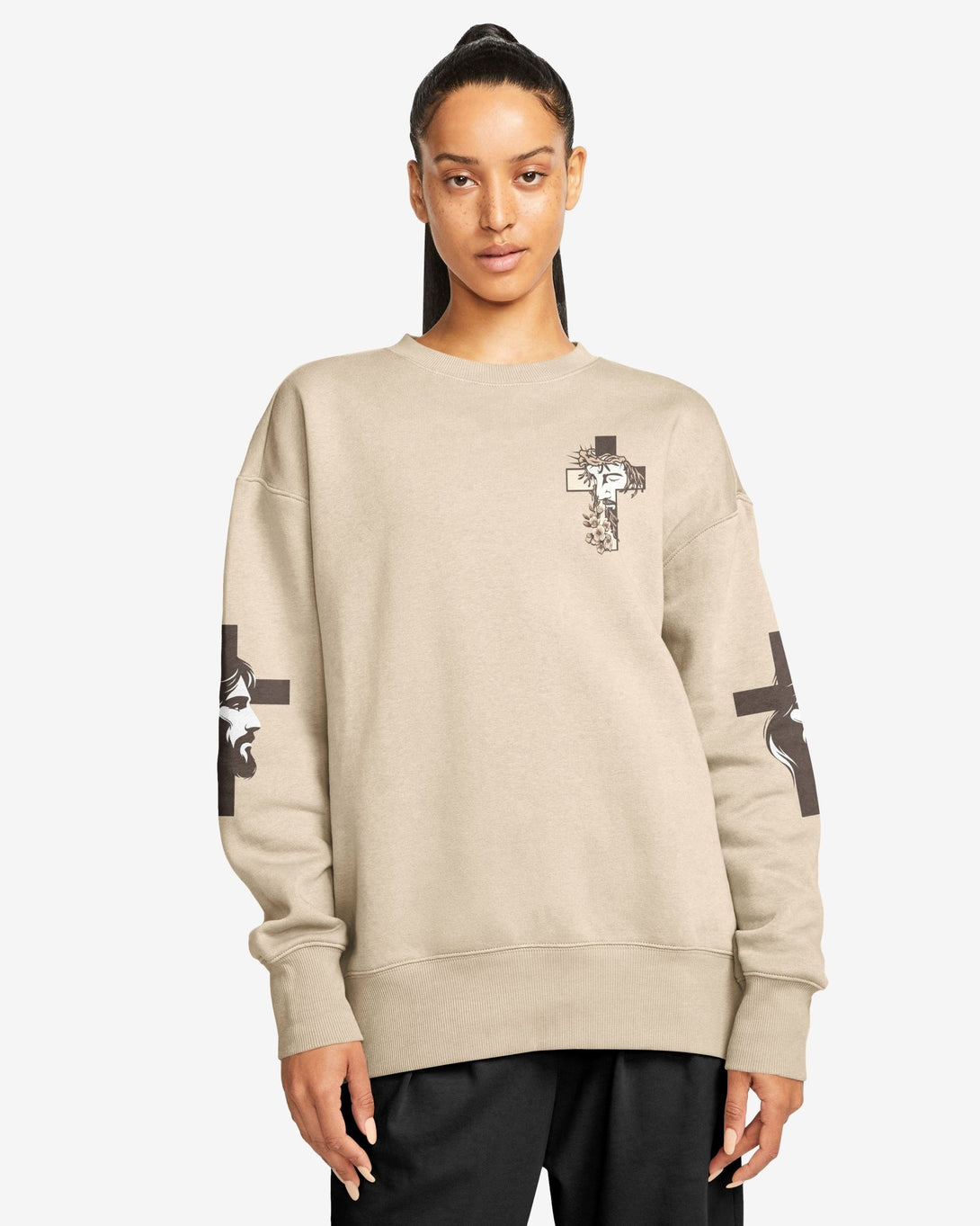 I Am His And He Is Mine All Over Print Sweater - Christ Color