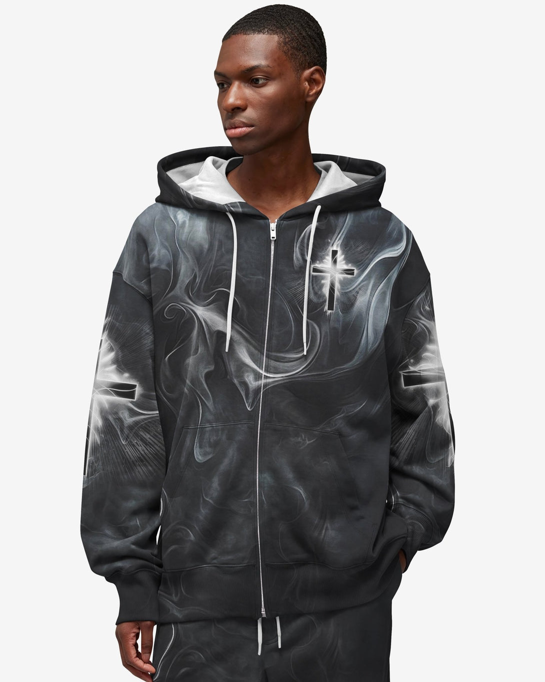 A Child Of God A Man Of Faith All Over Print Zip Hoodie - Christ Color