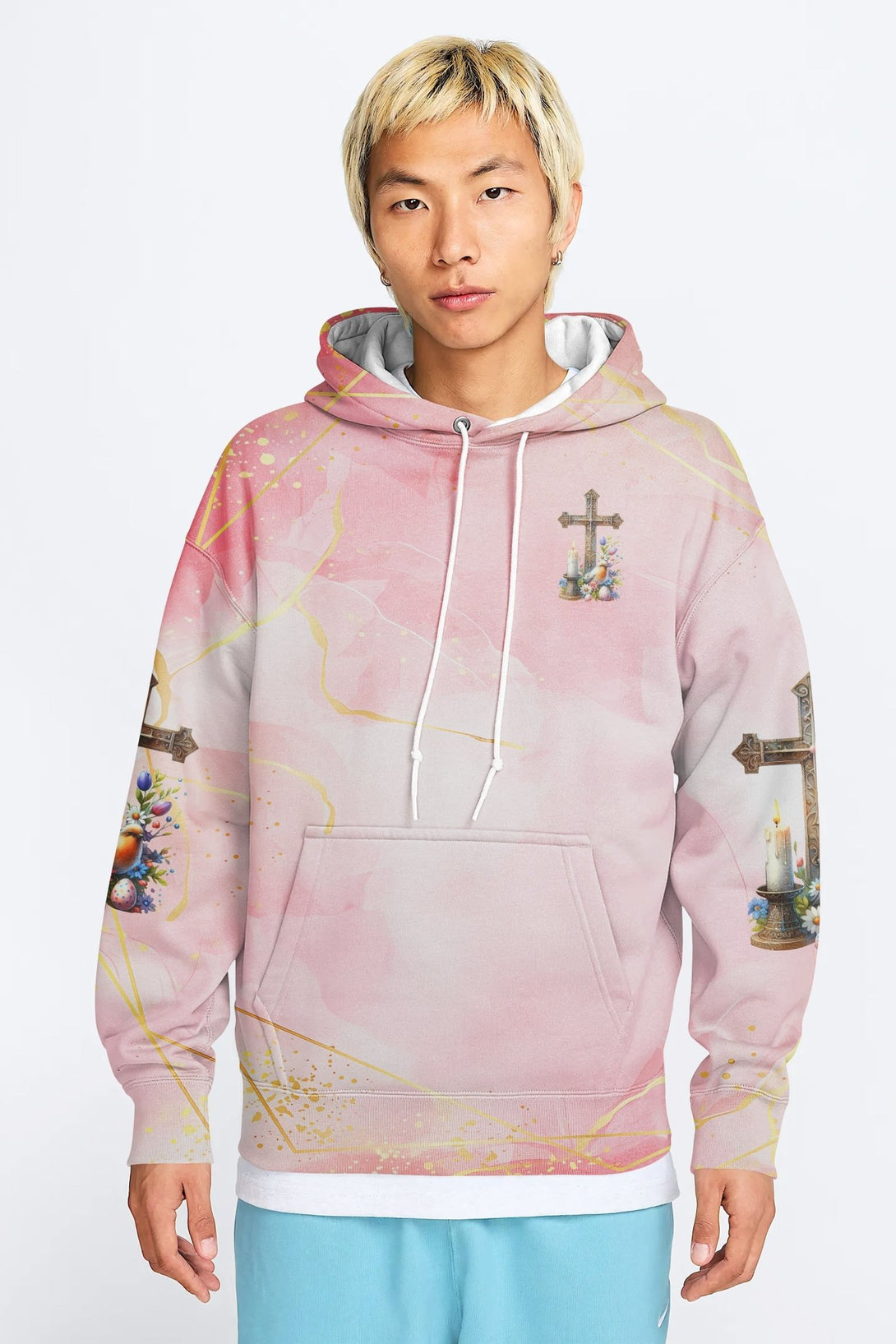 He Is Risen All Over Print Hoodie - Christ Color