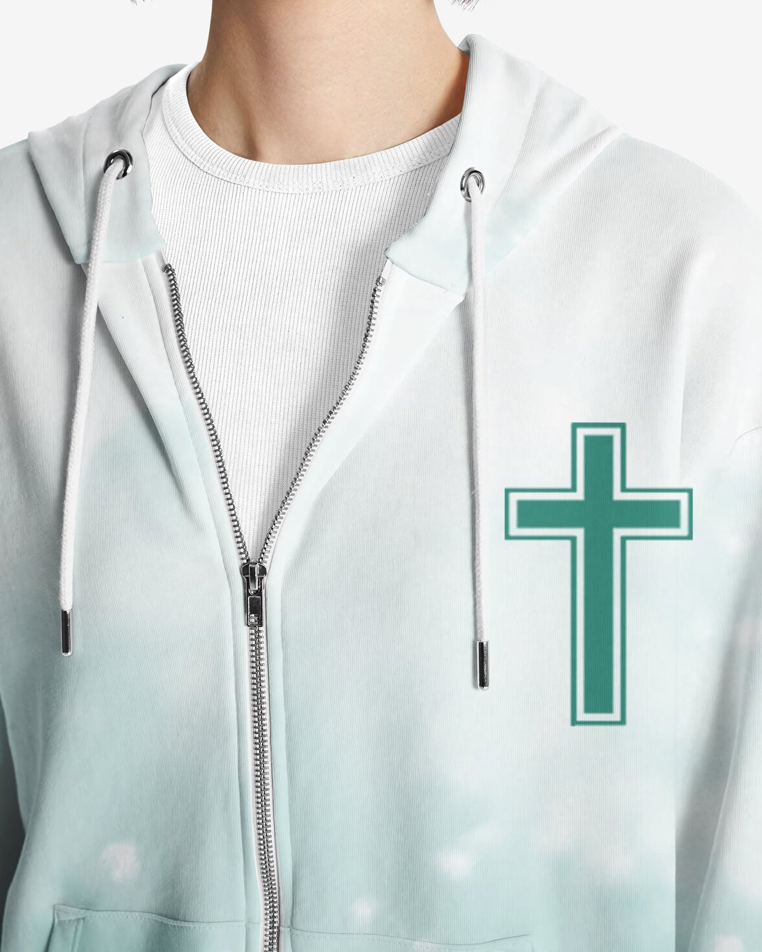 Jesus Is My Living Hope All Over Print Zip Hoodie - Christ Color