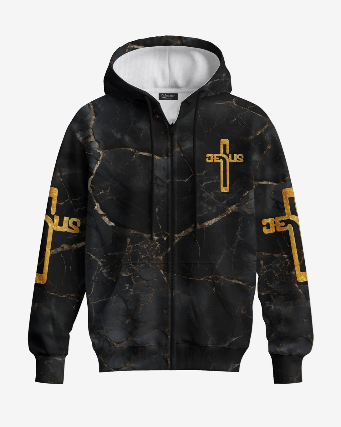 Death Could Not Hold Him All Over Print Zip Hoodie - Christ Color