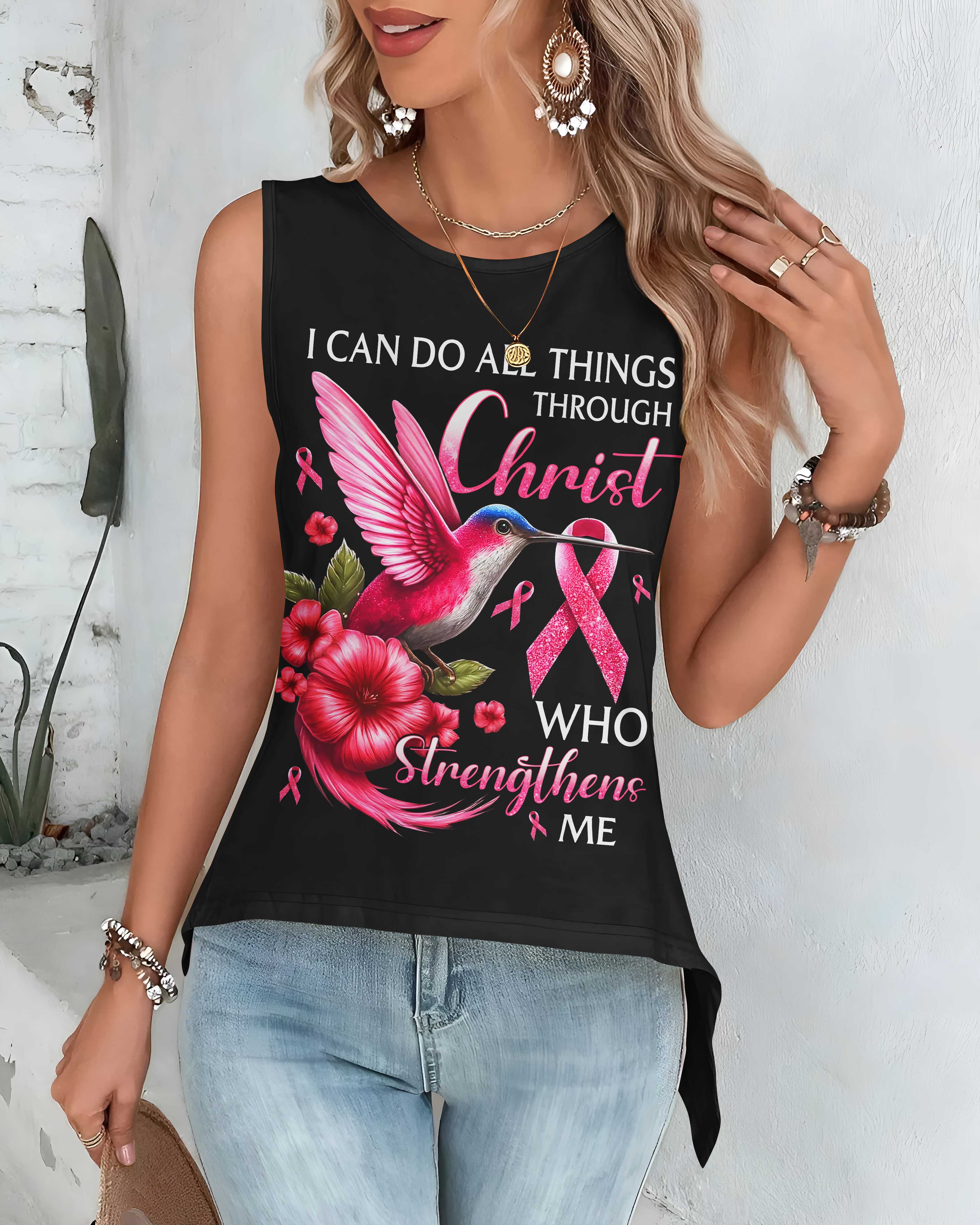 I Can Do All Things Through Christ Crop Out Wrap Back Tank Top