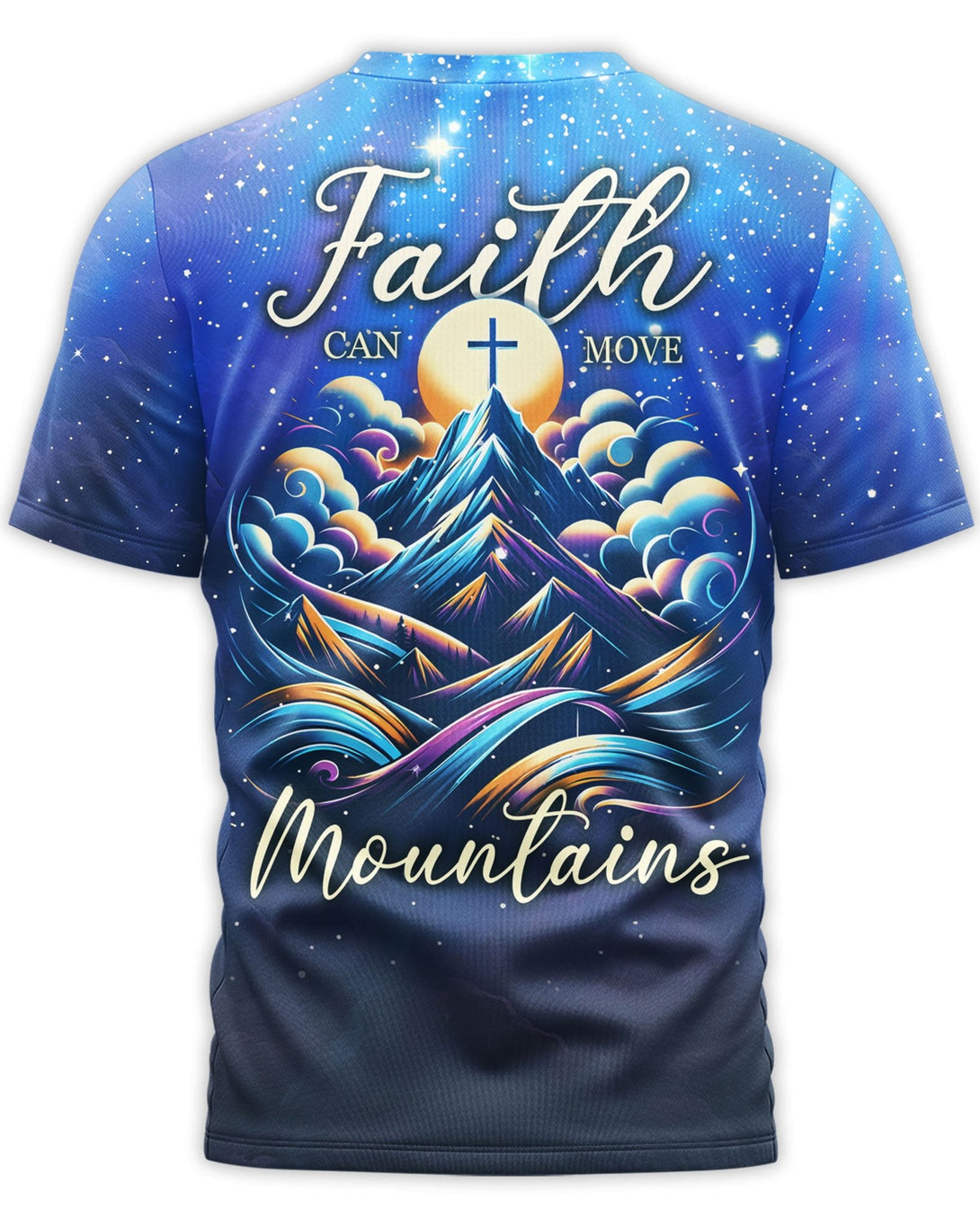 Faith Can Move Mountains All Over Print T-shirt - Christ Color