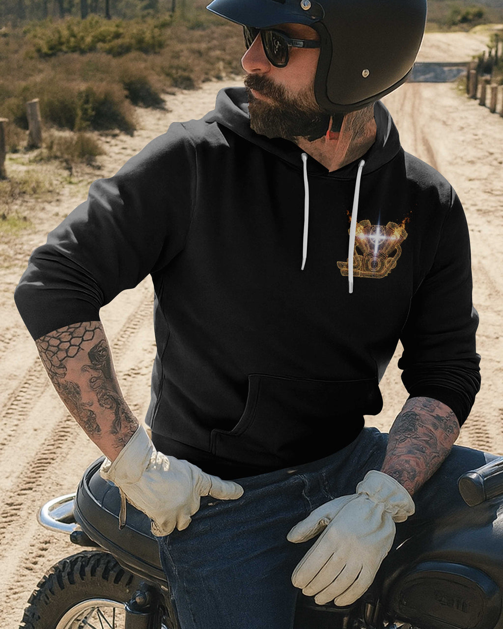 Every Mile I Ride Is A Sermon The Devil Can't Silence All Over Print Hoodie