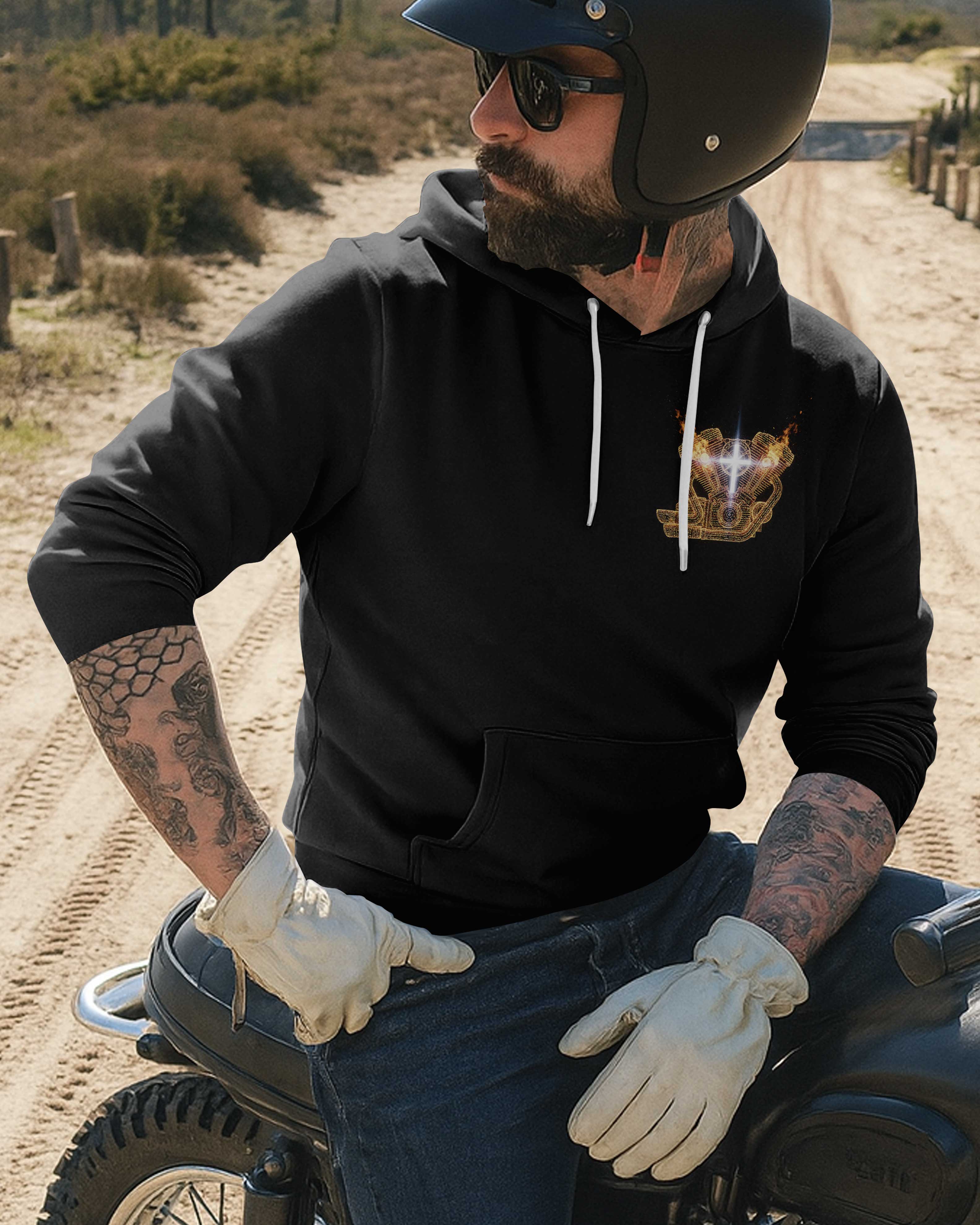 Every Mile I Ride Is A Sermon The Devil Can't Silence All Over Print Hoodie