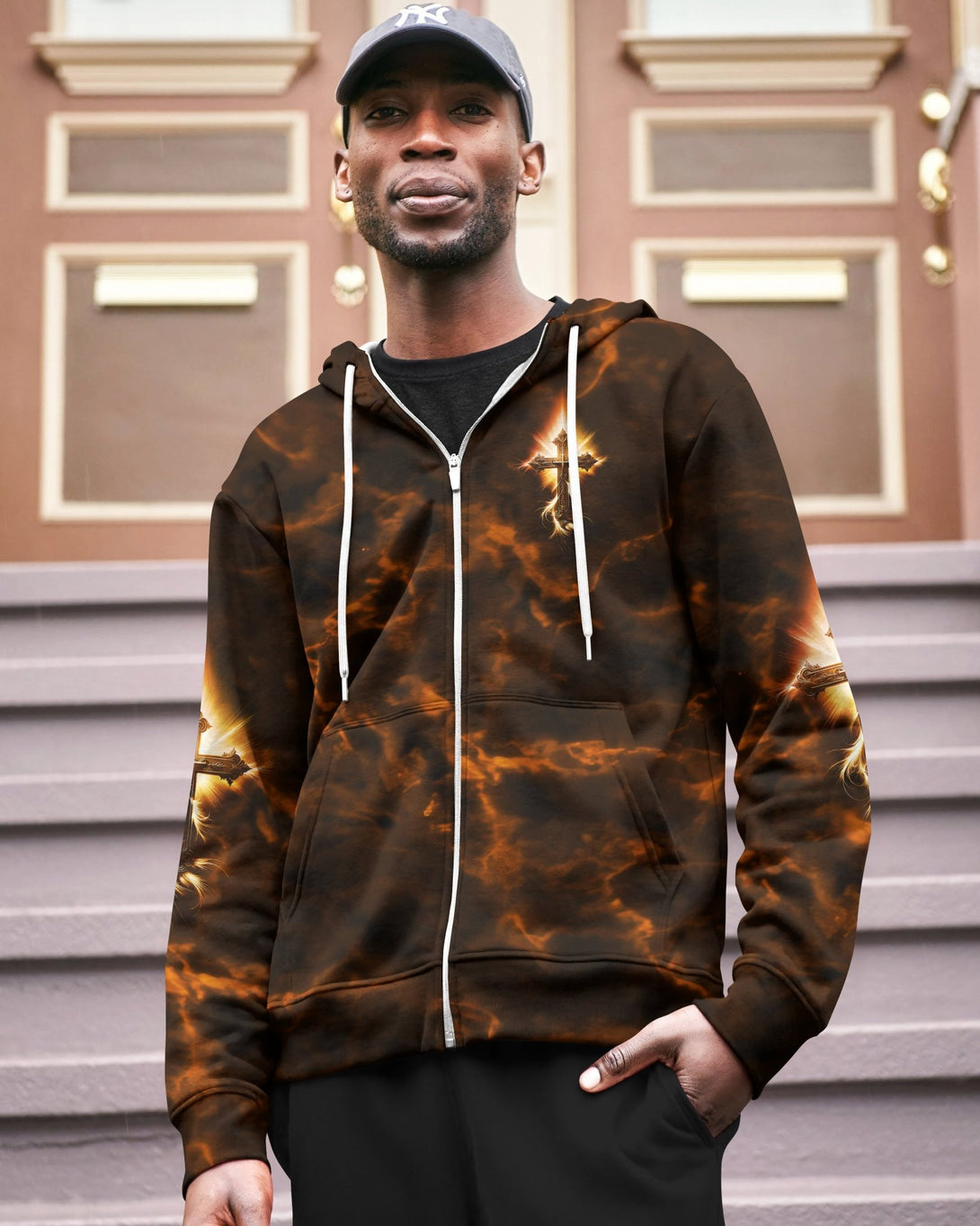 A Child Of God A Man Of Faith A Warrior Of Christ All Over Print Zip Hoodie - Christ Color