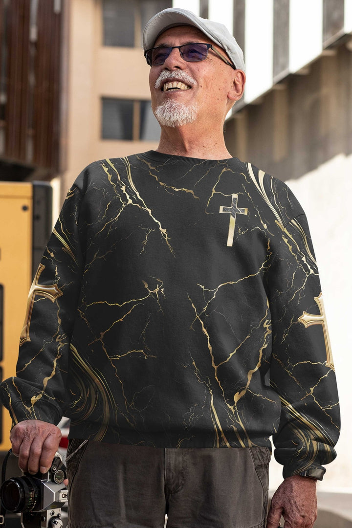 God Is Good All Over Print Sweater - Christ Color