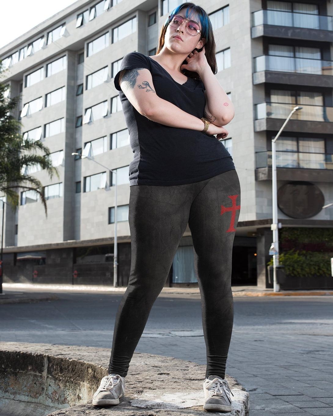 Let Your Faith Be Bigger Than Your Fear All Over Print Leggings - Christ Color