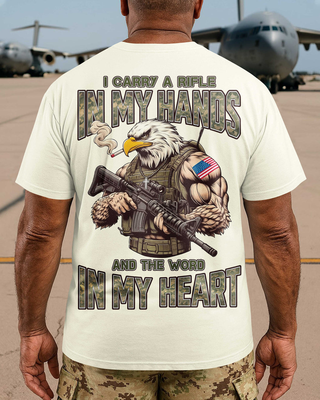 I Carry A Rifle In My Hands And The Word In My Heart T-Shirt