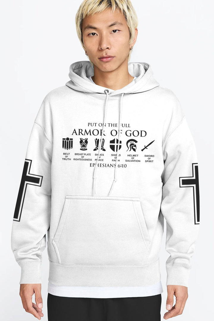 My Soul Is Protected By The Armor Of God All Over Print Hoodie - Christ Color