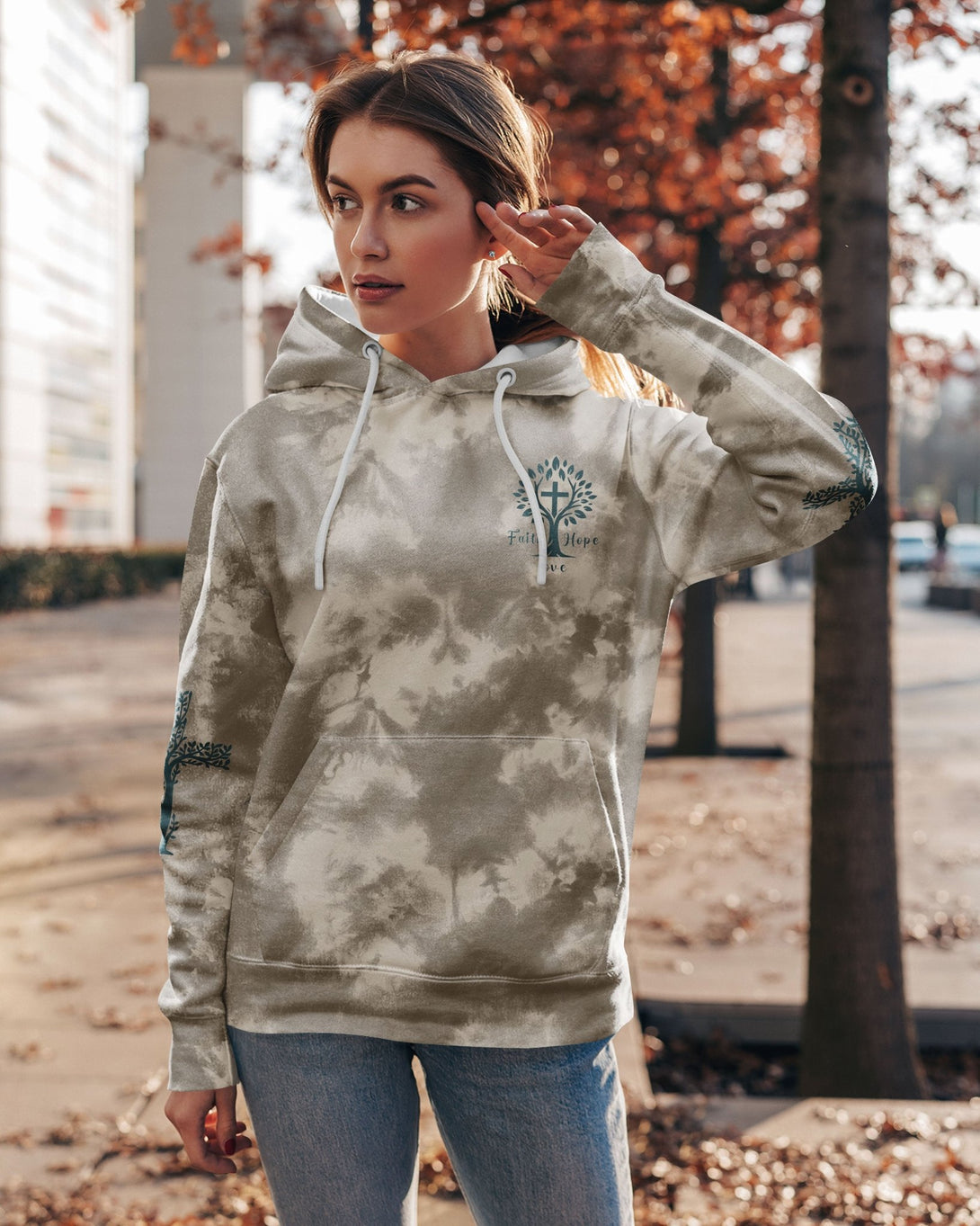 Rooted In Christ All Over Print Hoodie - Christ Color