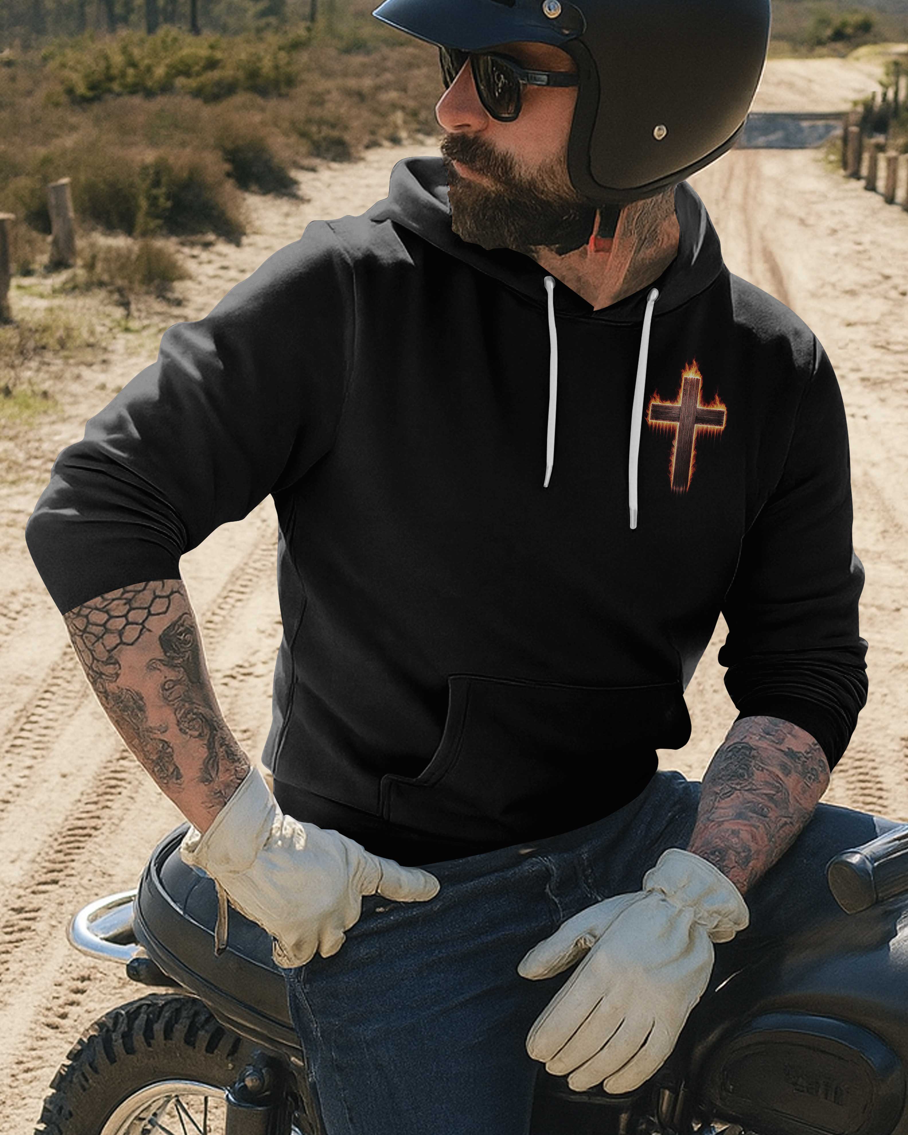 Two Wheels One Cross Endless Grace All Over Print Hoodie