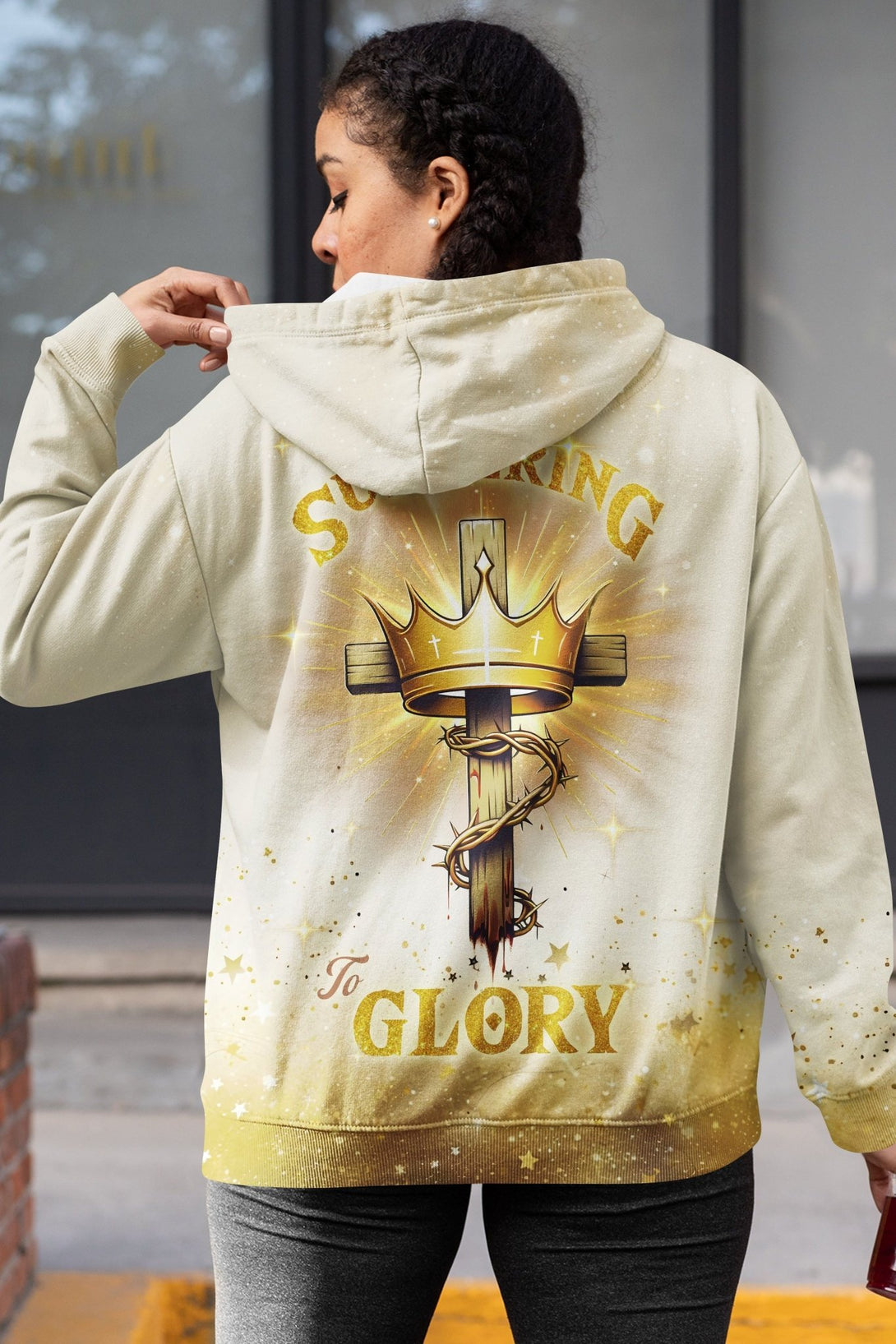 From Suffering To Glory All Over Print Hoodie - Christ Color