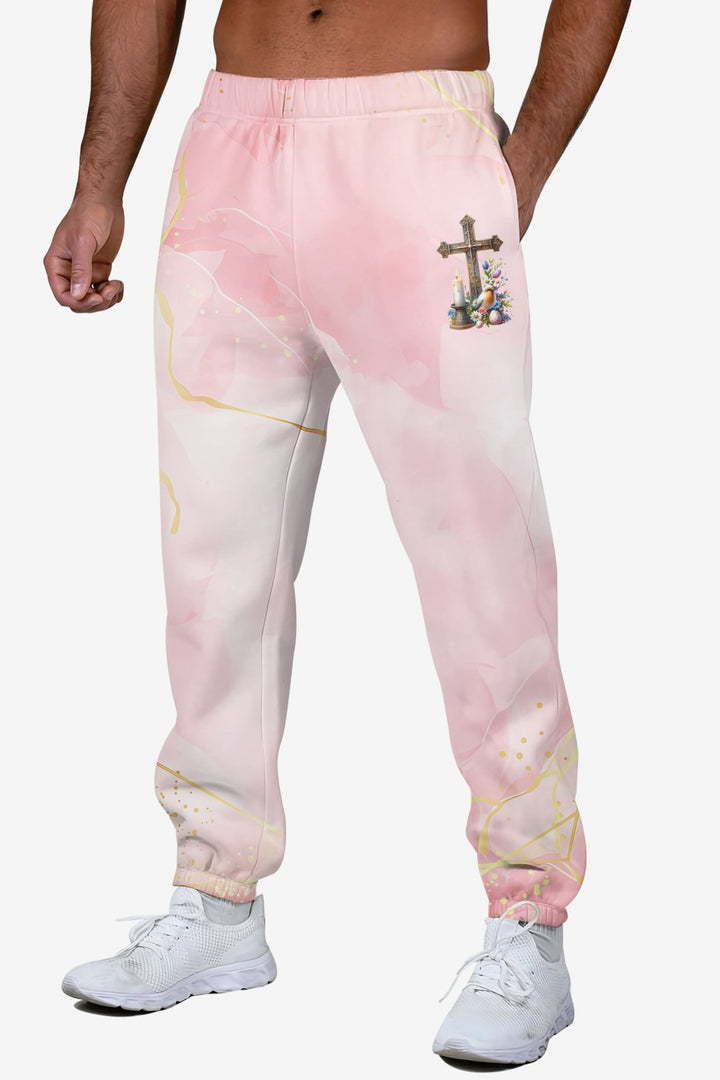 He Is Risen All Over Print Jogger Pants - Christ Color