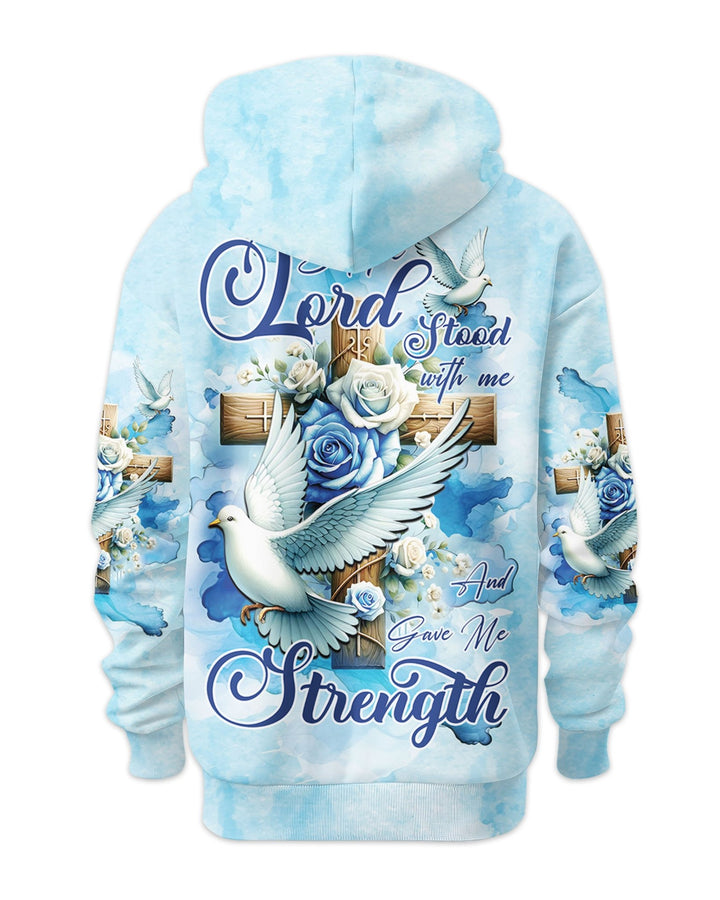 Lord Stood With Me And Gave Me Strength All Over Print Hoodie - Christ Color