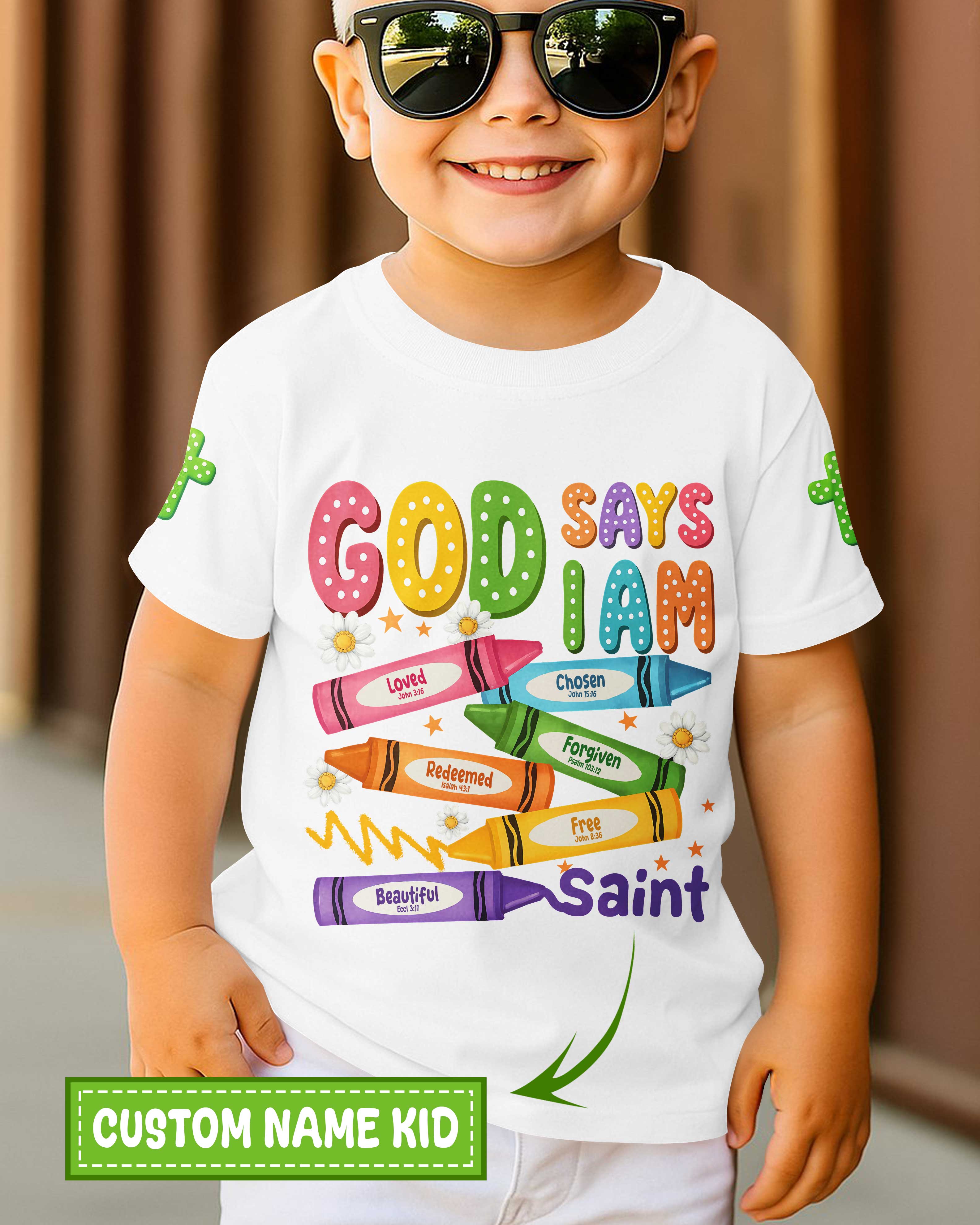 God Says I Am Pencil T-Shirt Kid