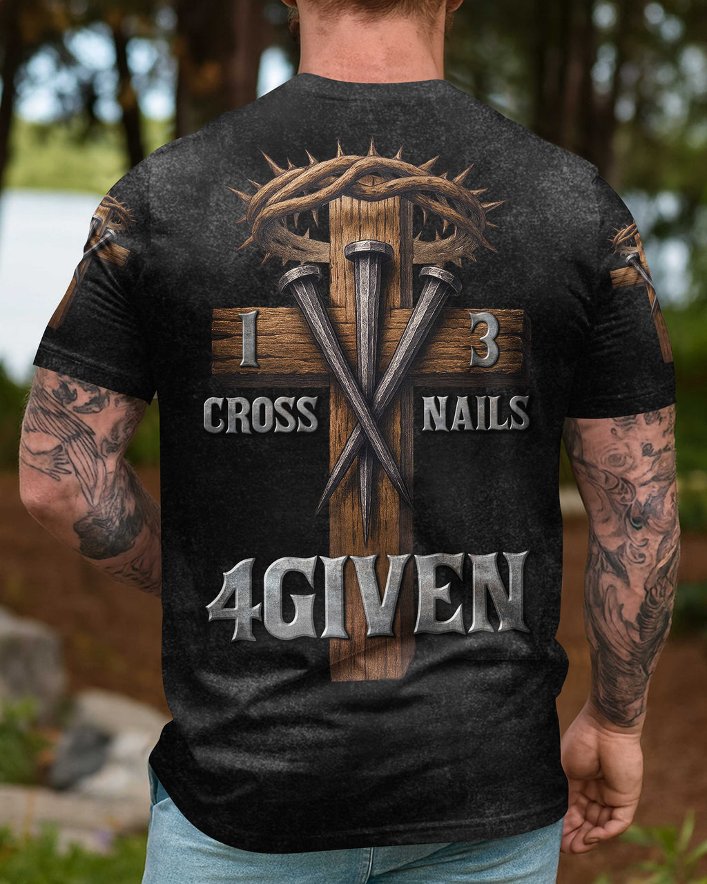 One Cross Three Nails Forgiven T-Shirts