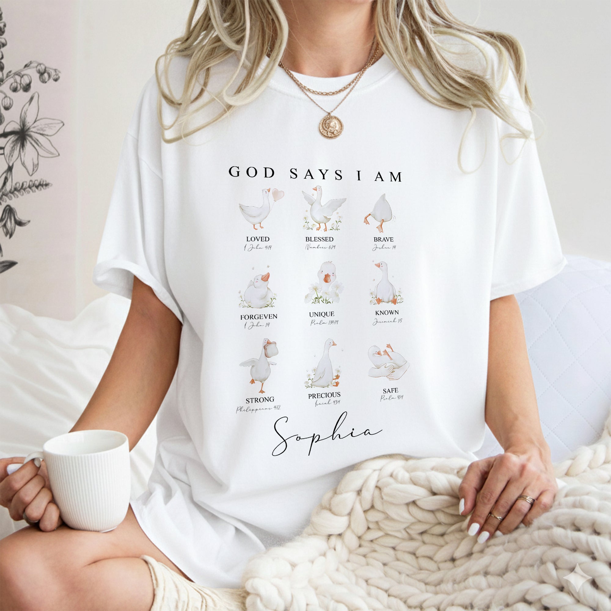 God Says I Am Loved Blessed Brave Goose T-Shirt