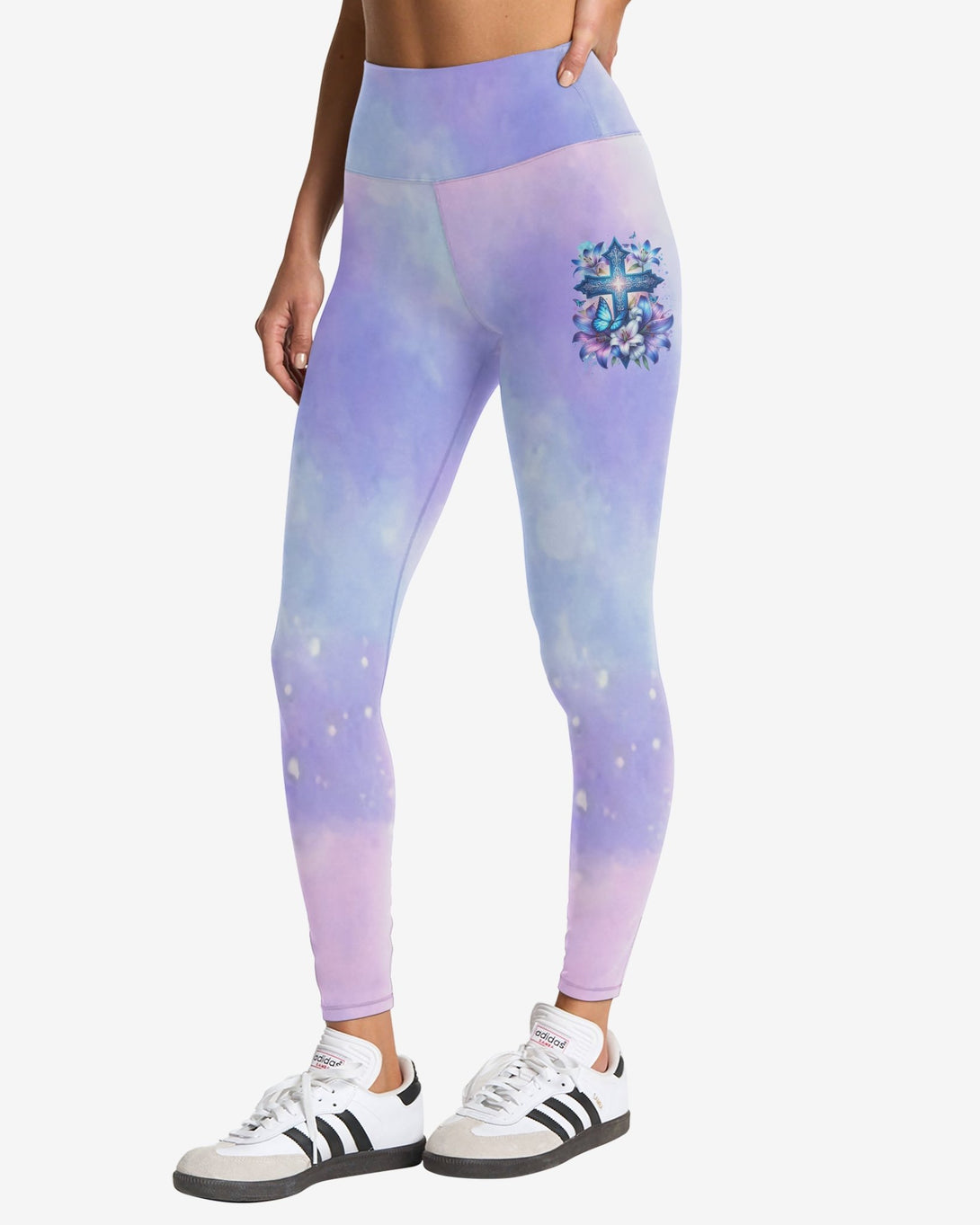 In God And The Power Of Prayer All Over Print Leggings - Christ Color