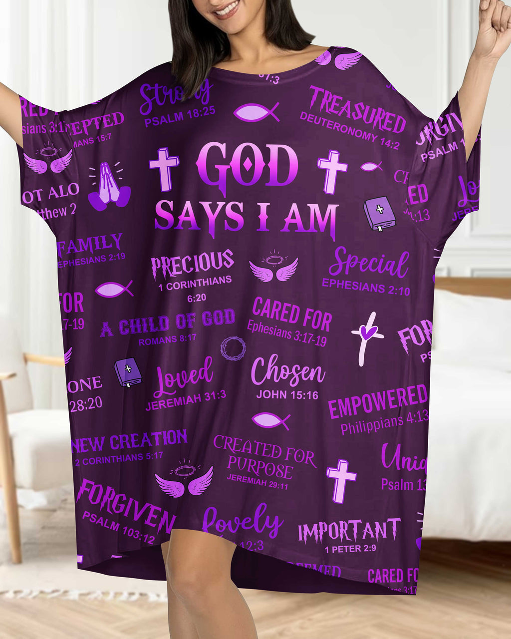 God Says I Am All Over Print Sleep Tee