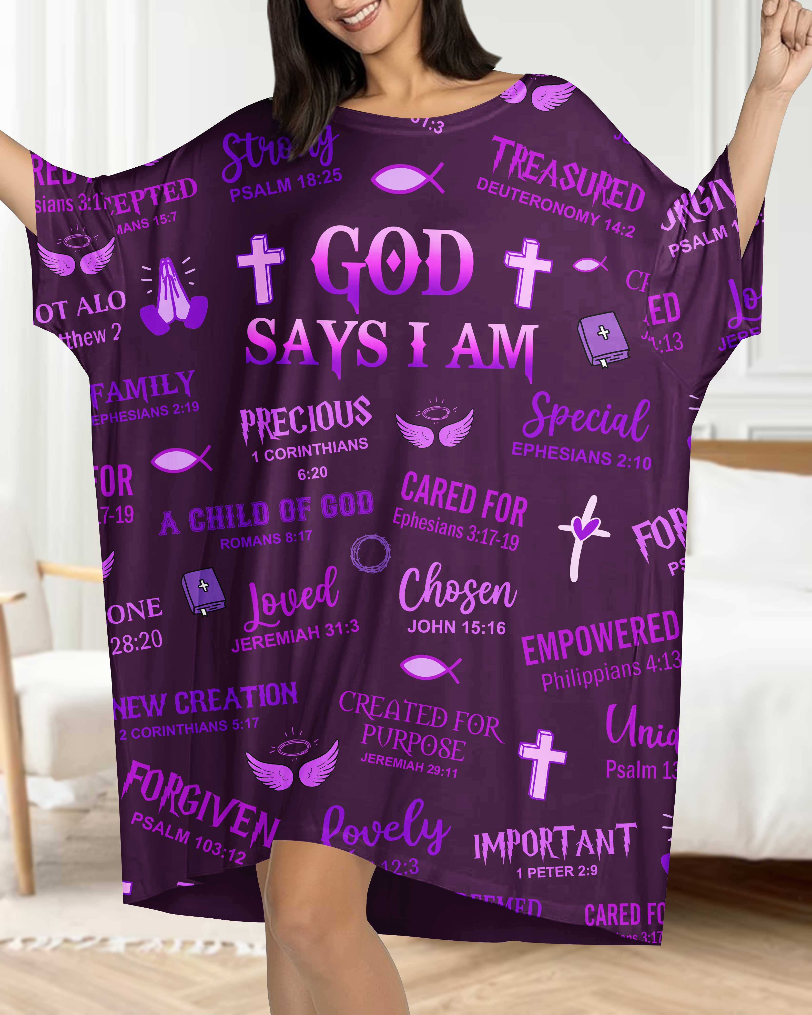God Says I Am All Over Print Sleep Tee