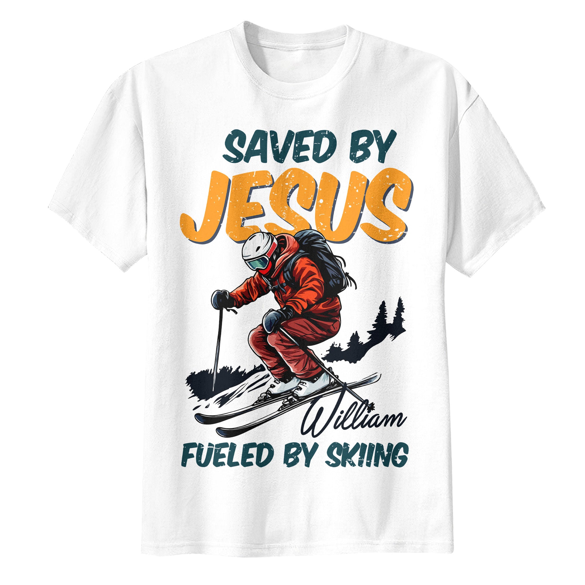 Saved By Jesus Fueled By Skiing T-Shirt