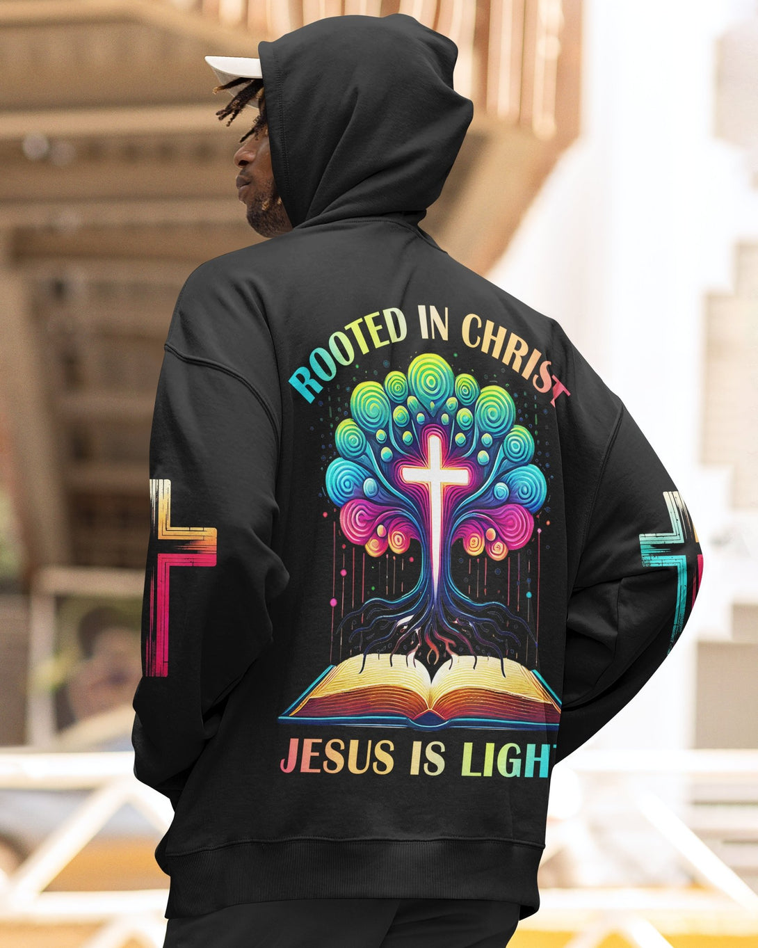 Rooted In Christ Jesus Is Light All Over Print Zip Hoodie - Christ Color