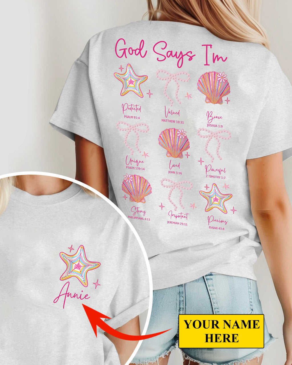 God Says I'm T-Shirt Summer Clam Coquette Shirt Summer Beach