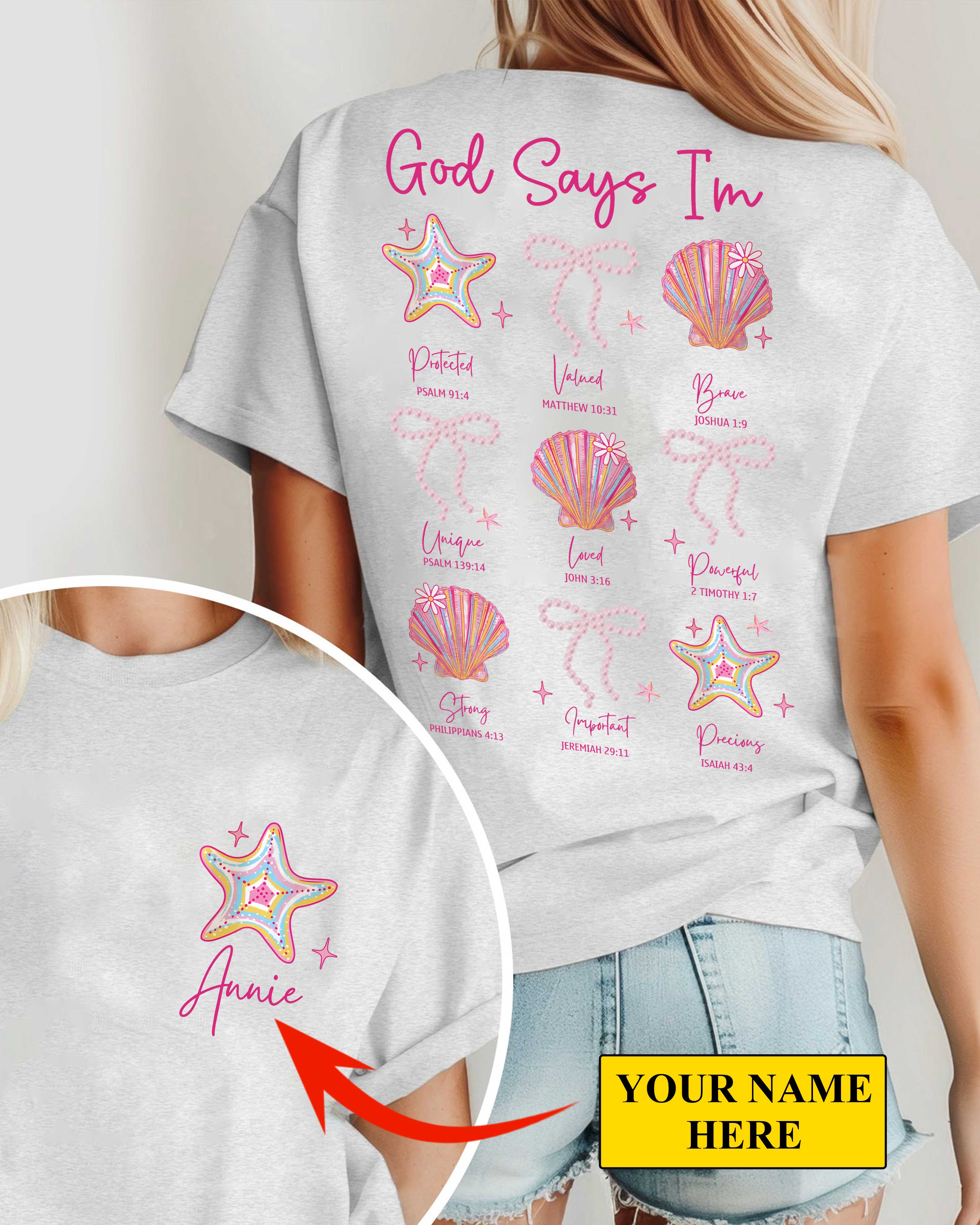 God Says I'm T-Shirt Summer Clam Coquette Shirt Summer Beach