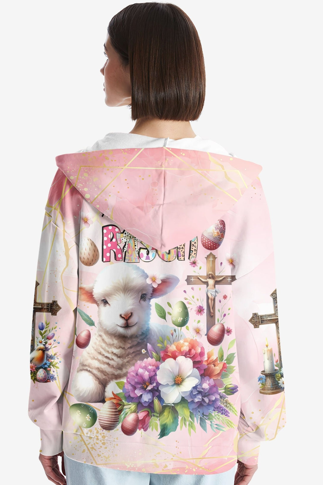 He Is Risen All Over Print Zip Hoodie - Christ Color