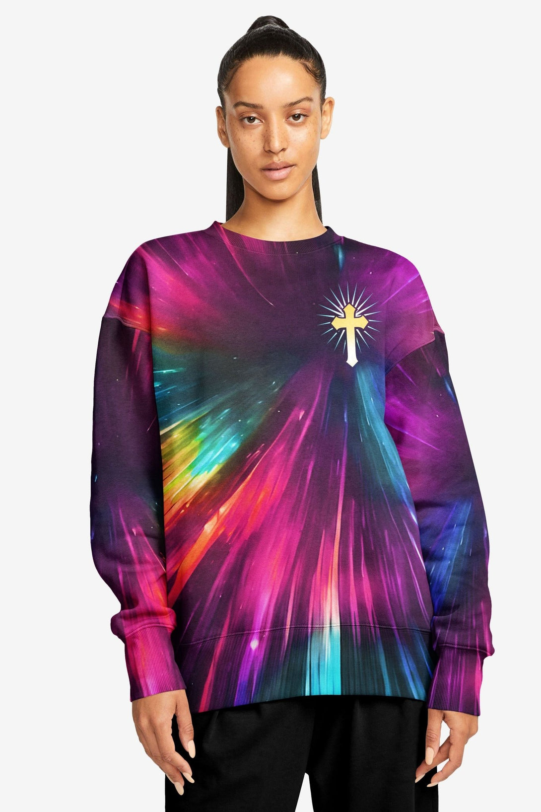 For God So Loved The World All Over Print Sweater - Christ Color