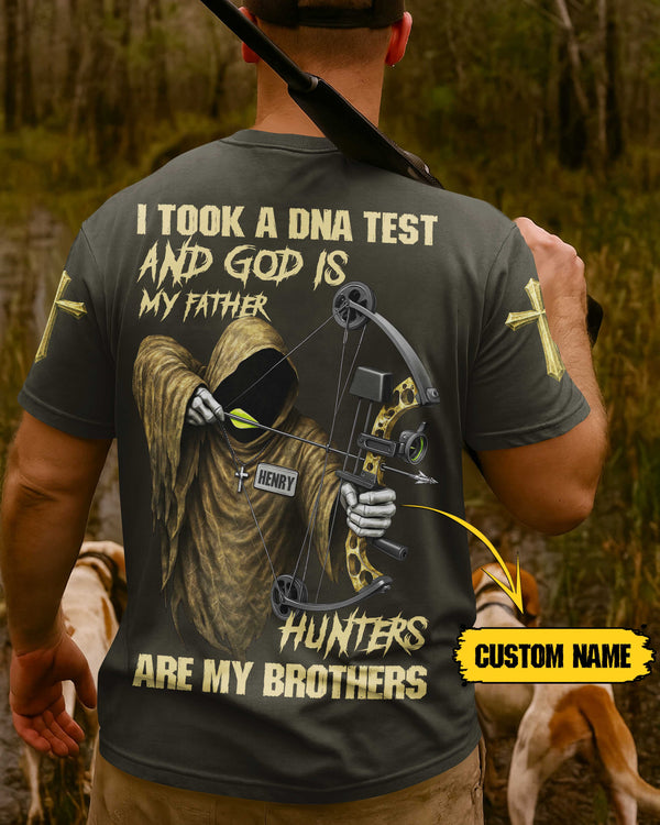 God is my Father Hunters are my brothers All Over Print Custom Name T-Shirt