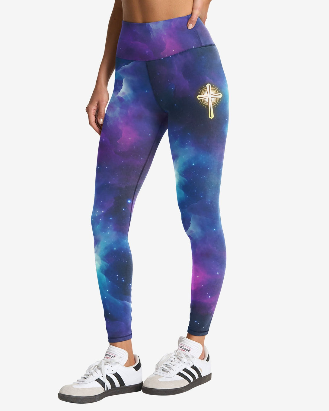 For We Walk By Faith Not By Sight All Over Print Leggings - Christ Color