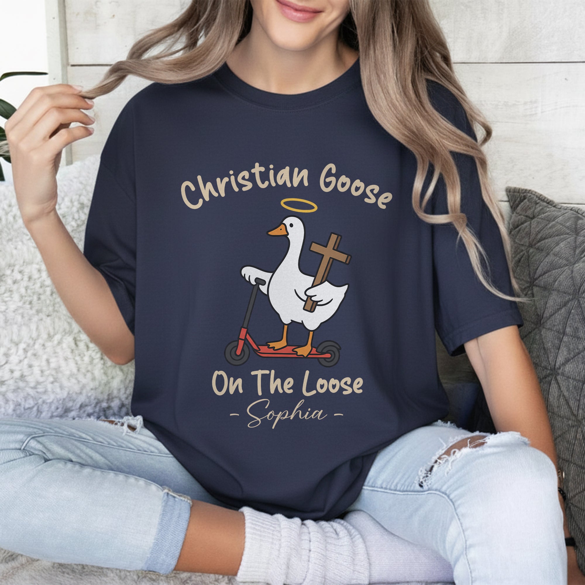Christian Goose On The Loose Personalized Goose T-Shirt