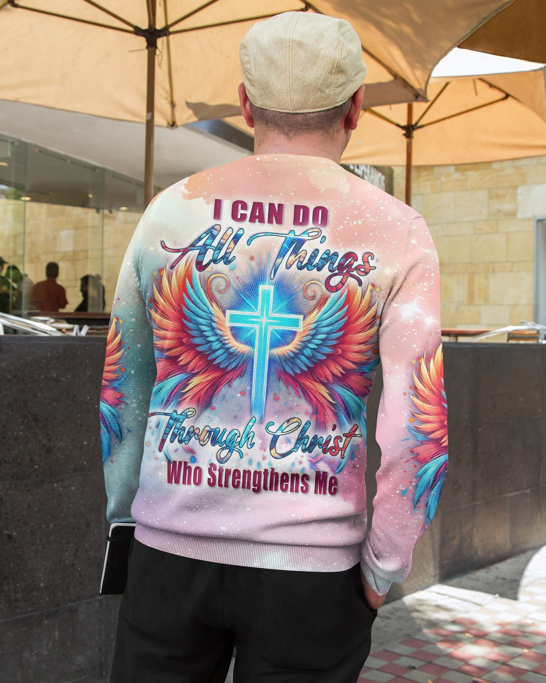 I Can Do All Things Through Christ Who Strengthens Me All Over Print Sweater - Christ Color
