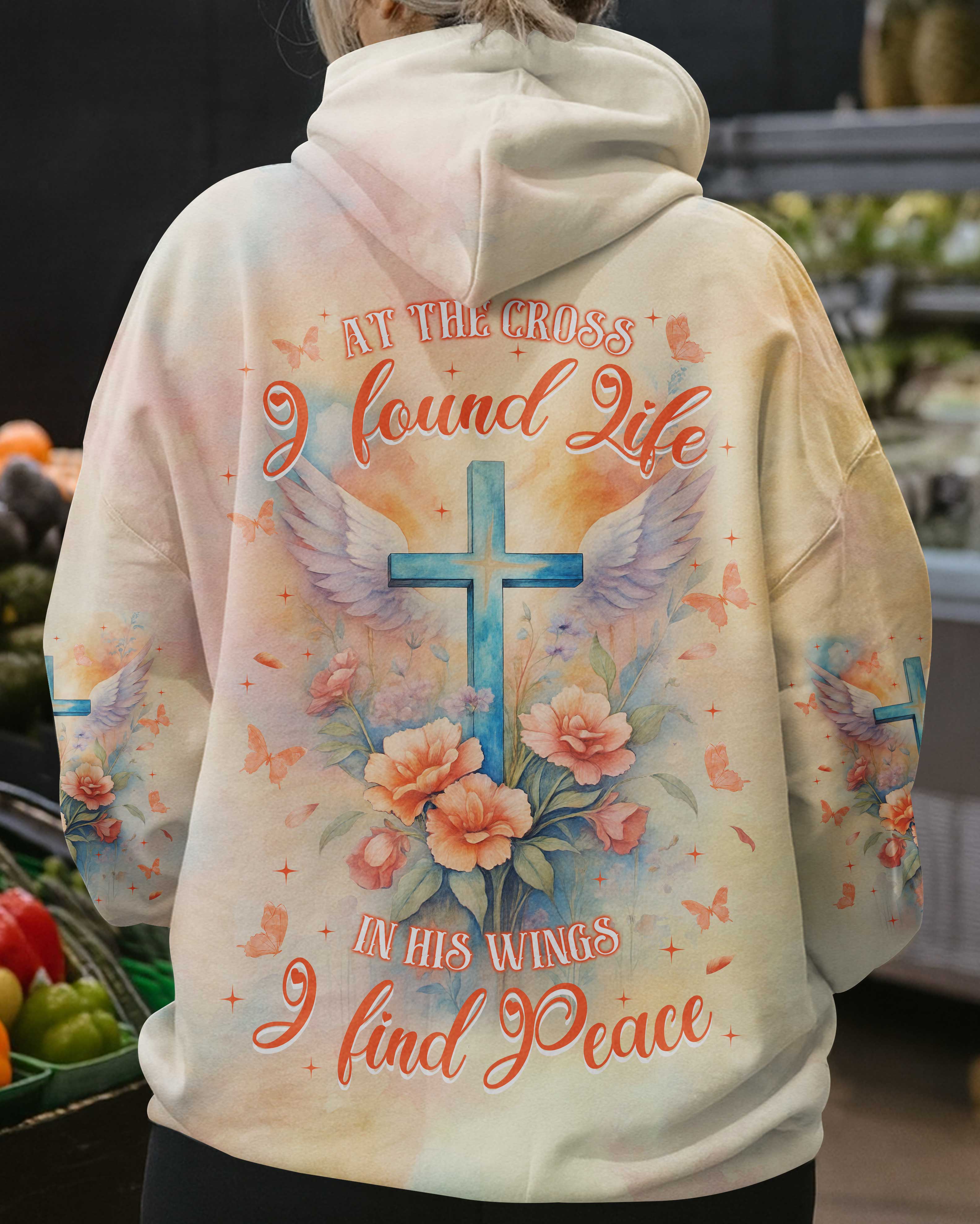 At the Cross I found Life In His wings I find Peace T-Shirt