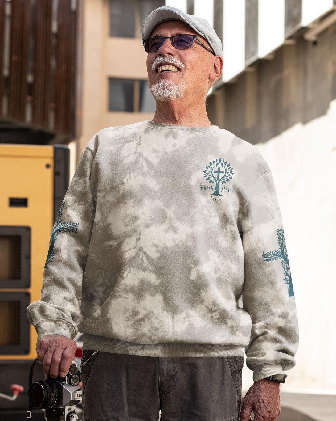 Rooted In Christ All Over Print Sweater - Christ Color