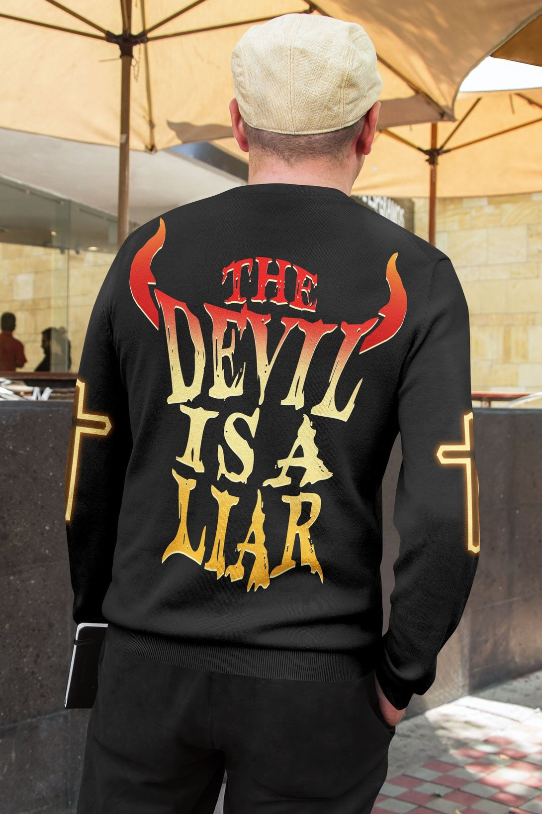 The Devil Is A Liar All Over Print Sweater - Christ Color