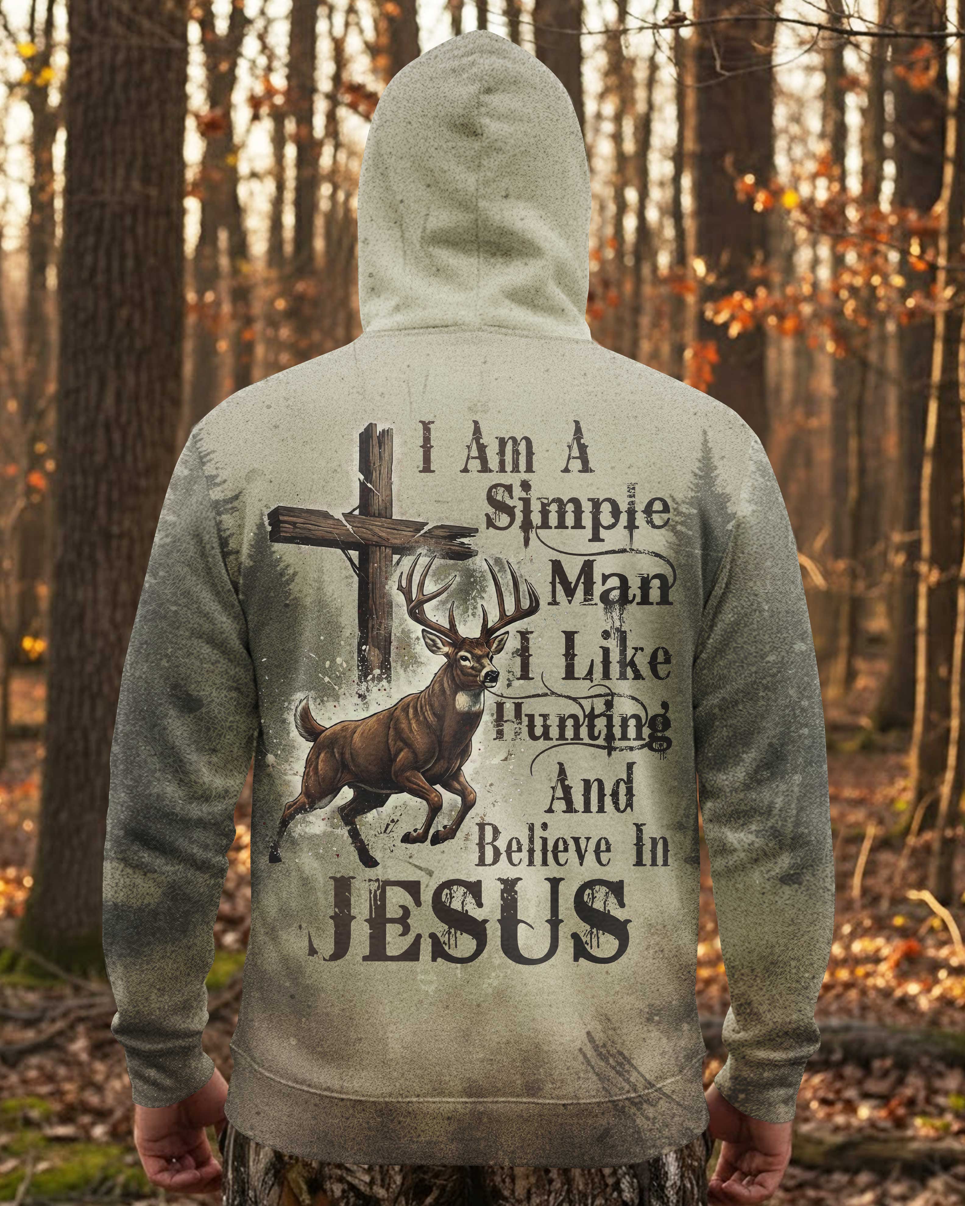I Like Hunting And Believe In Jesus All Over Print Custom Name Hoodie