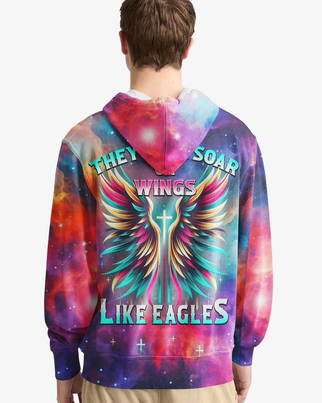 They Will Soar On Wings Like Eagles All Over Print Hoodie - Christ Color