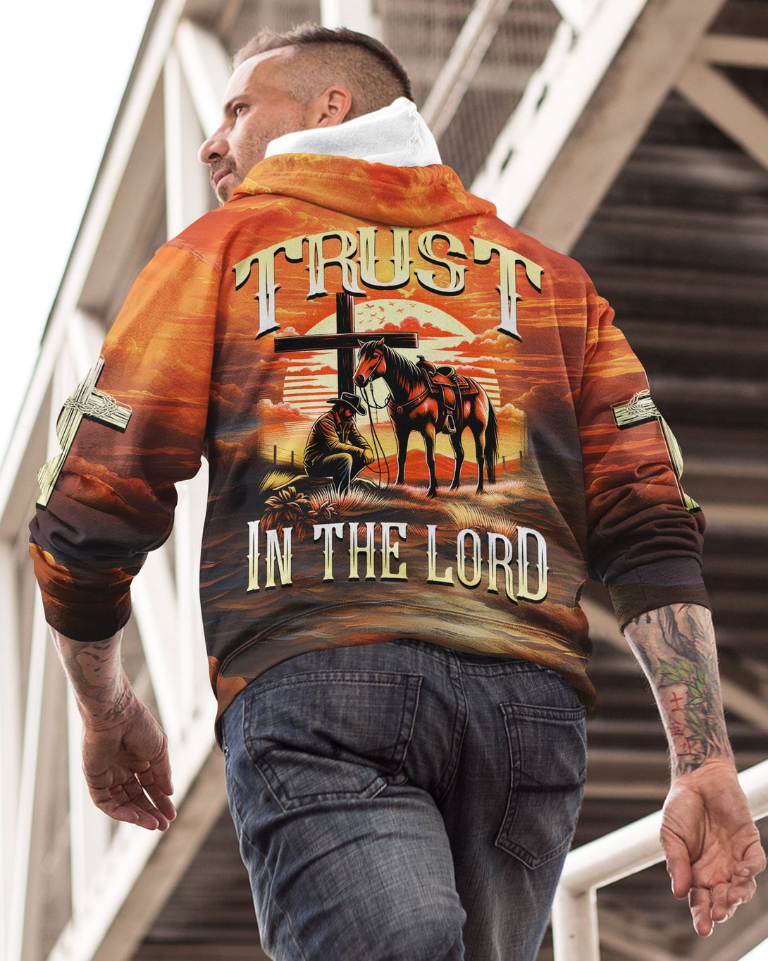 Trust In The Lord All Over Print Zip Hoodie - Christ Color